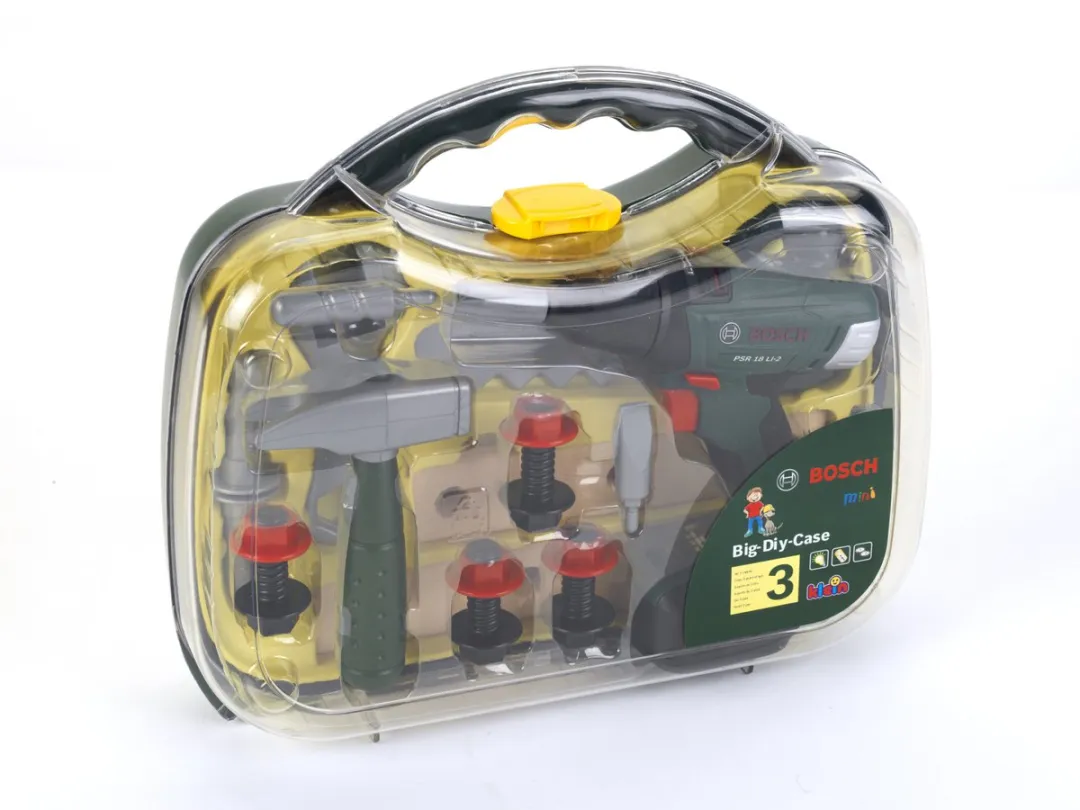 Klein Toys Bosch Mini Speelgoed Werkkoffer - Accuschroevendraaier - Groen/Geel