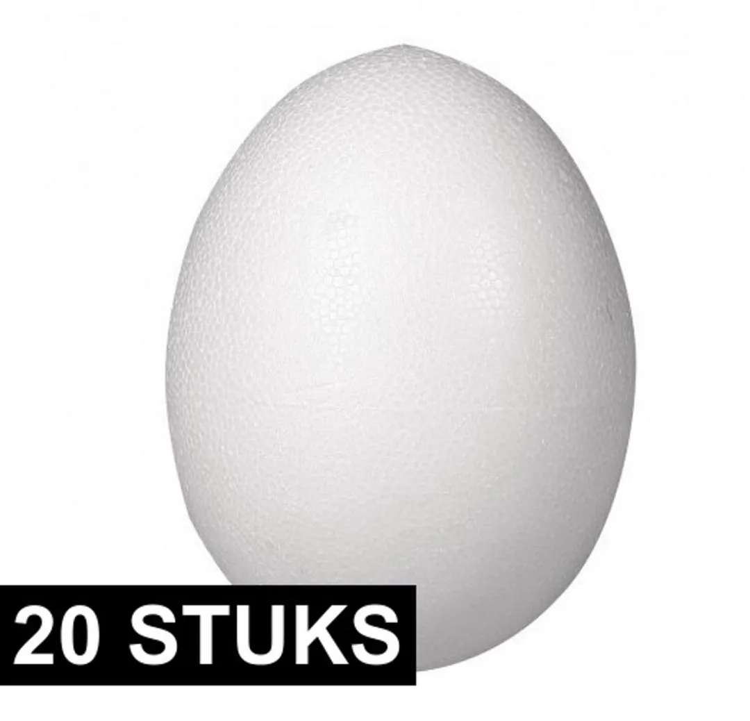 Rayher Piepschuim Ei 20 Stuks - 8cm - Wit