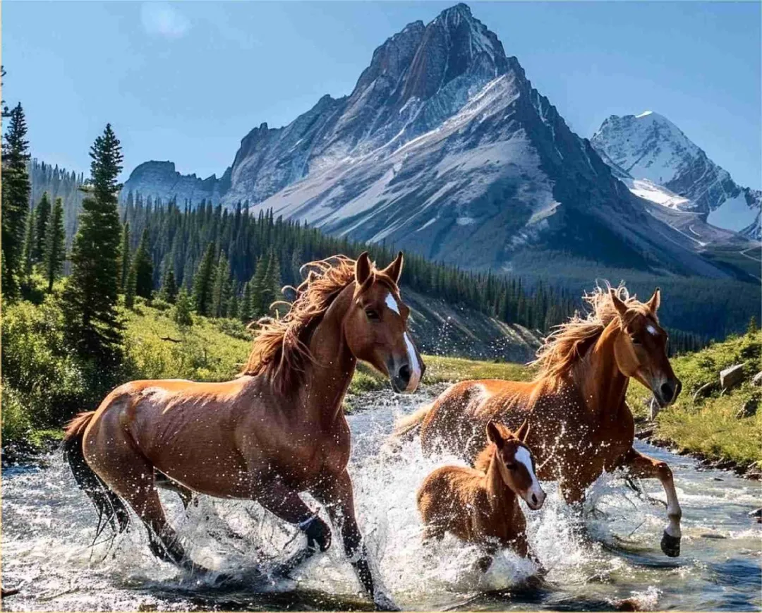 VDTOYS Diamond Painting Wilde Paarden VDTC236