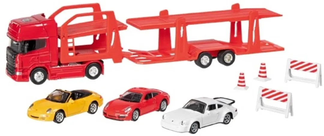 Goki Scania V8 Super Truck Car Transporter 1:60-64 - Multicolor