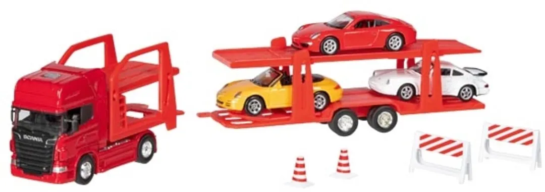 Goki Scania V8 Super Truck Car Transporter 1:60-64 - Multicolor