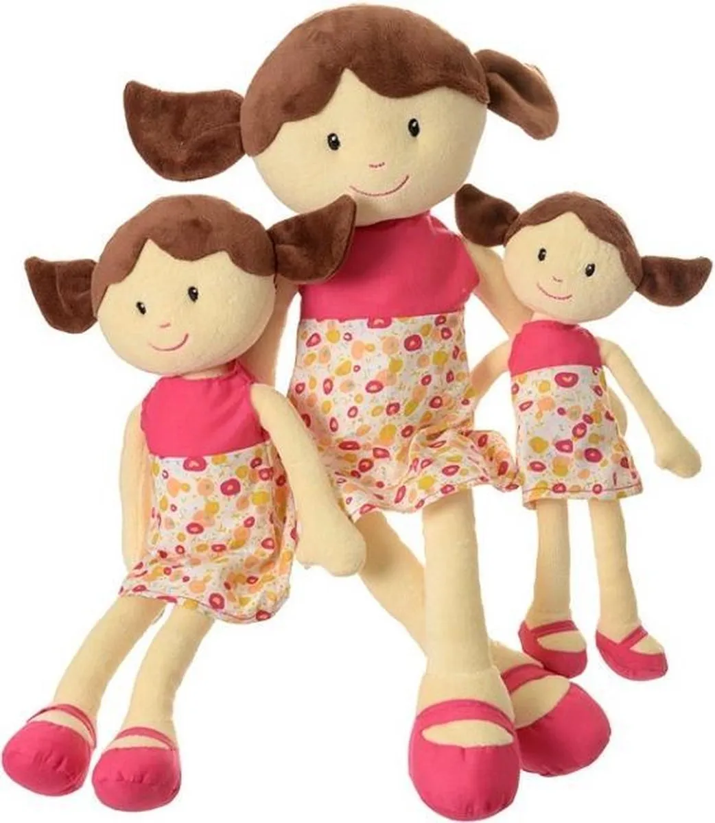 Egmont Toys Stoffen Pop Nelly 25cm - Geel/Roz/Wit