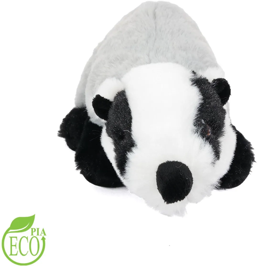 PIA Soft Toys Eco Knuffel Das 25cm - Grijs/Wit/Zwart