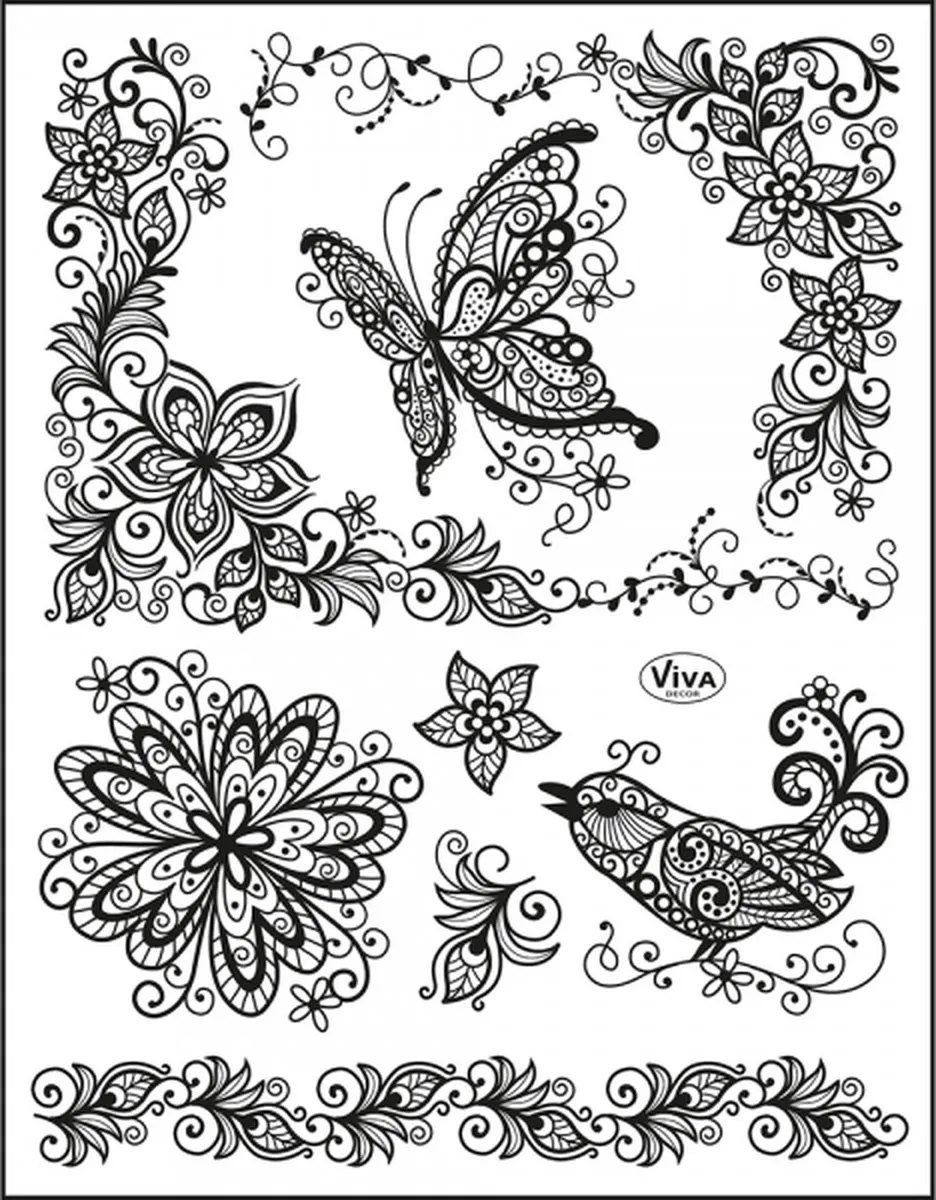 Viva Decor Scribble Butterfly Clear Stamp