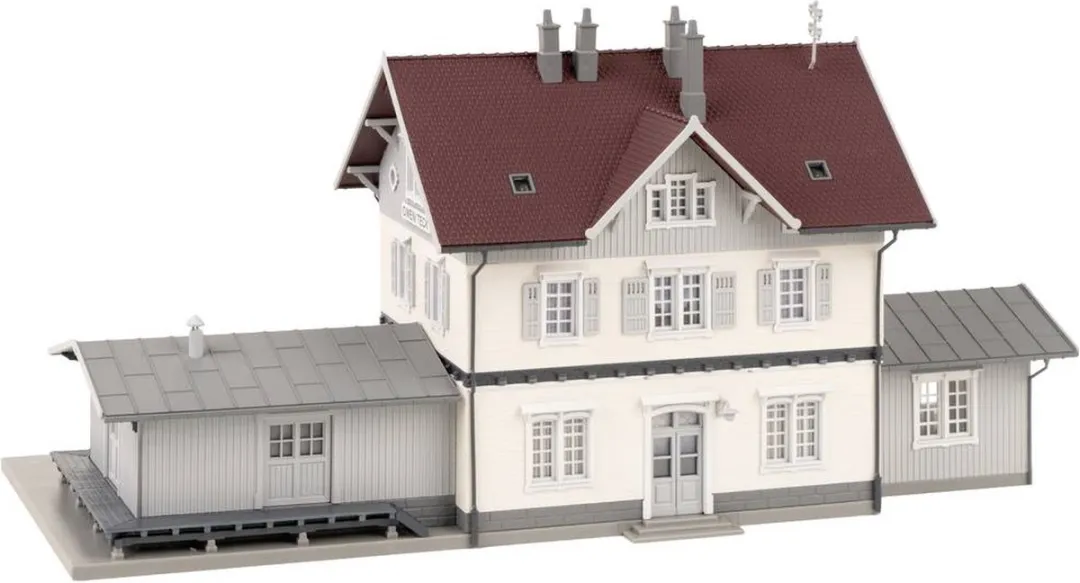 Faller Owen Station H0 Modelbouwset - Grijs/Rood/Wit