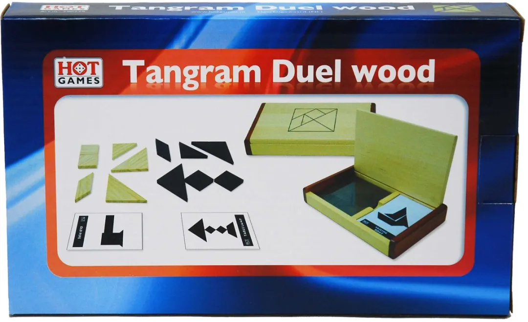 HOT Games Tangram Houten Puzzelset 60 Stuks - Multicolor