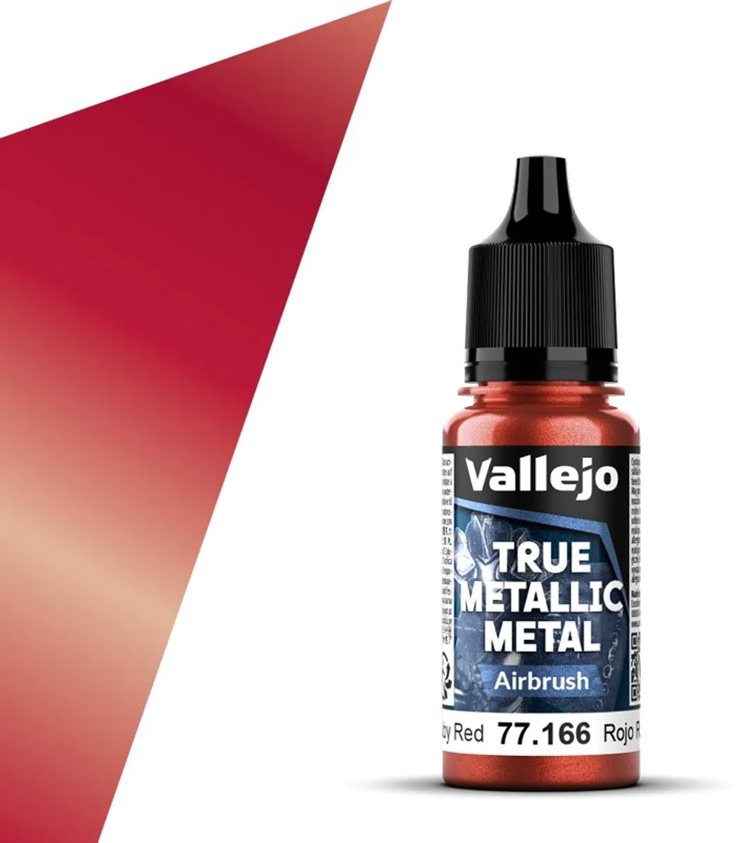 Vallejo Hobbyverf True Metallic Metal Acryl 77166 Robijnrood - 18ml