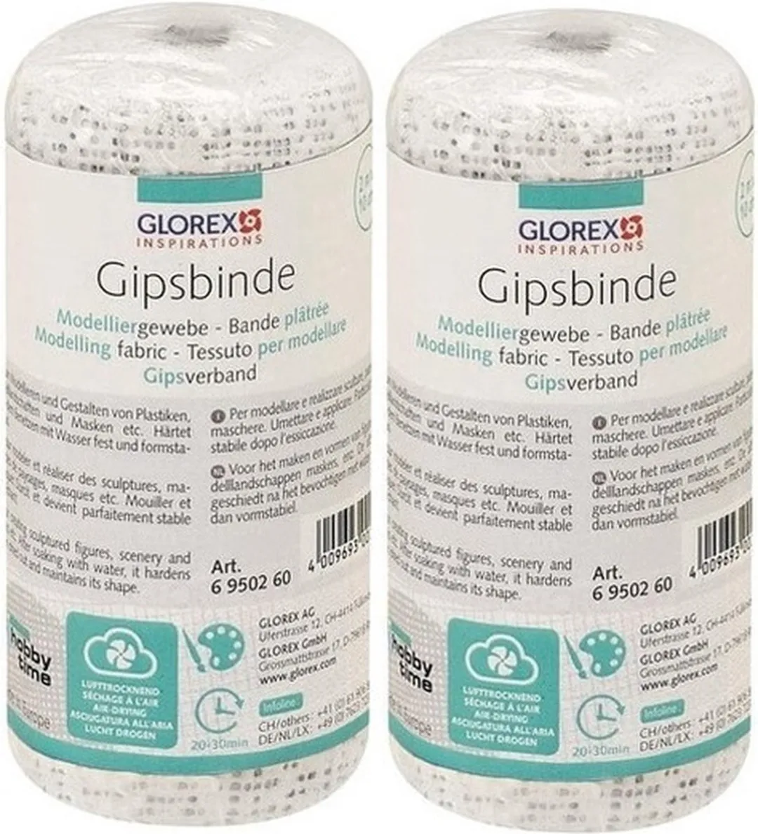 Glorex Hobby Keratex Gipsverband 2x 2m x 10cm