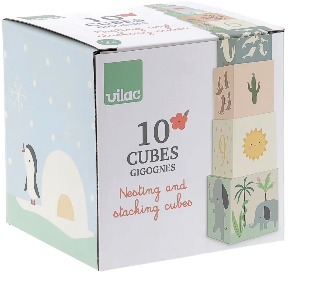 Vilac Stapelblokken Dieren - 10 Stuks Multicolor