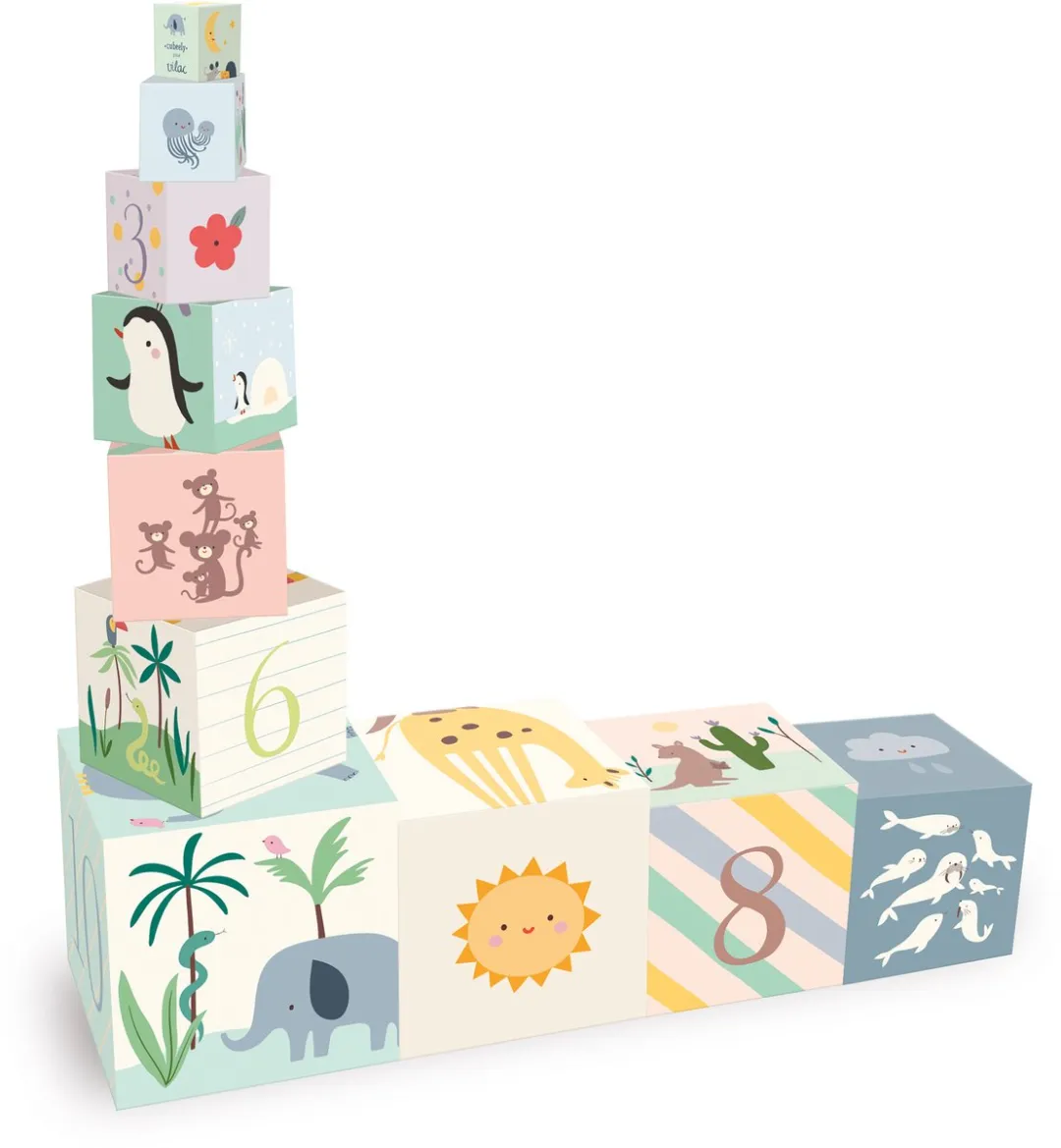 Vilac Stapelblokken Dieren - 10 Stuks Multicolor