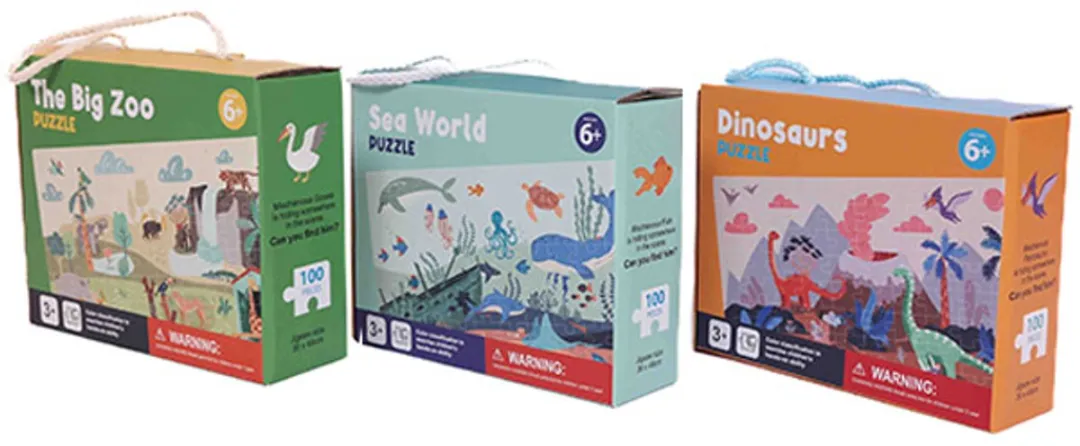 PIA Soft Toys De dinosaurus Design Box Puzzel 100 Stuks