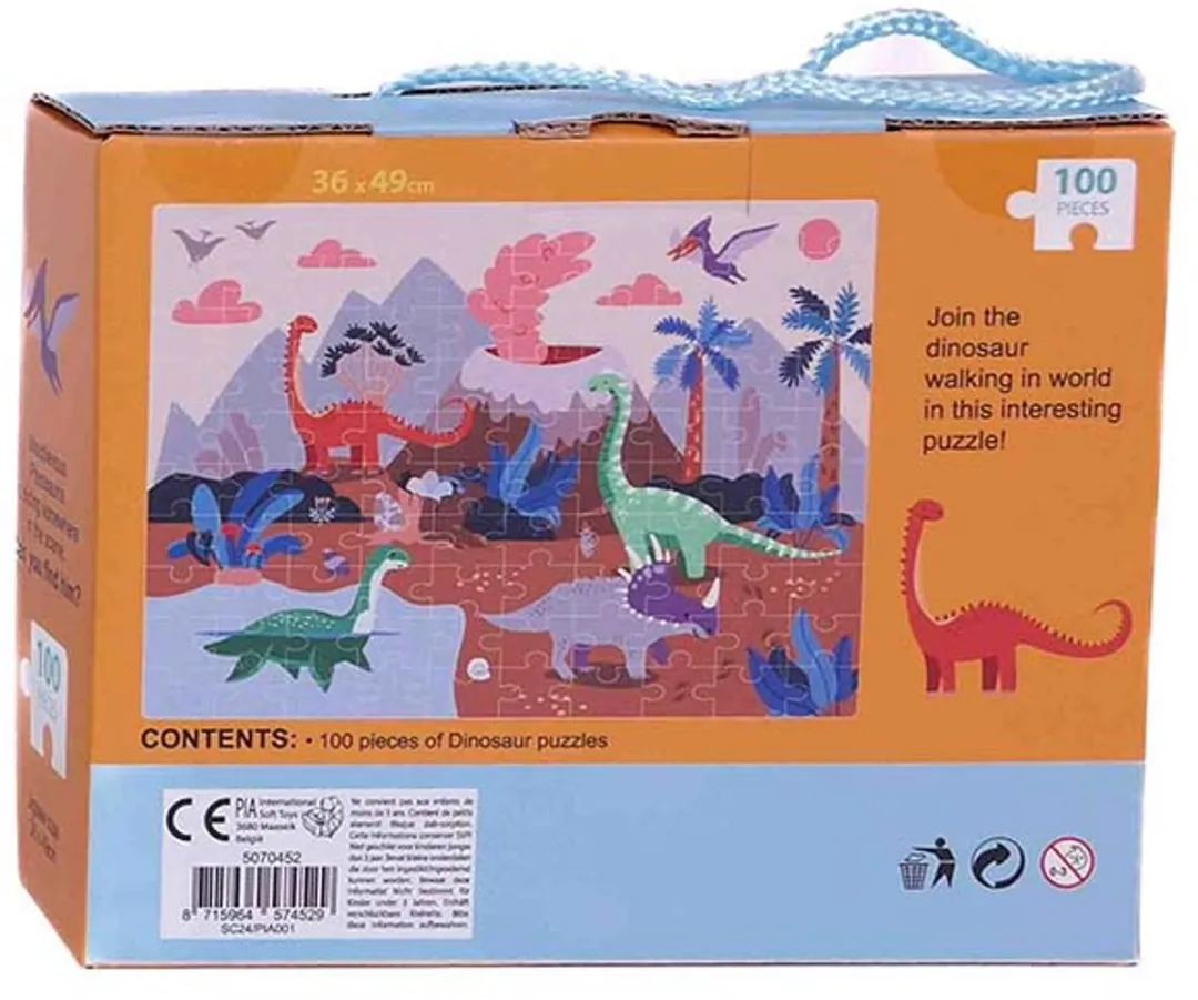 PIA Soft Toys De dinosaurus Design Box Puzzel 100 Stuks