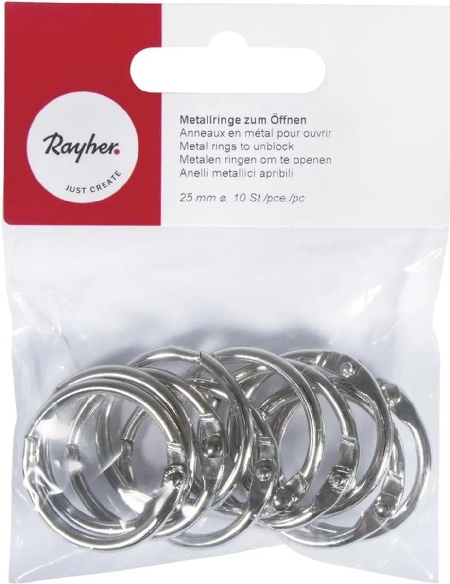 Rayher Sleutelringen/Boekringen 25mm - 30 Stuks - Zilver