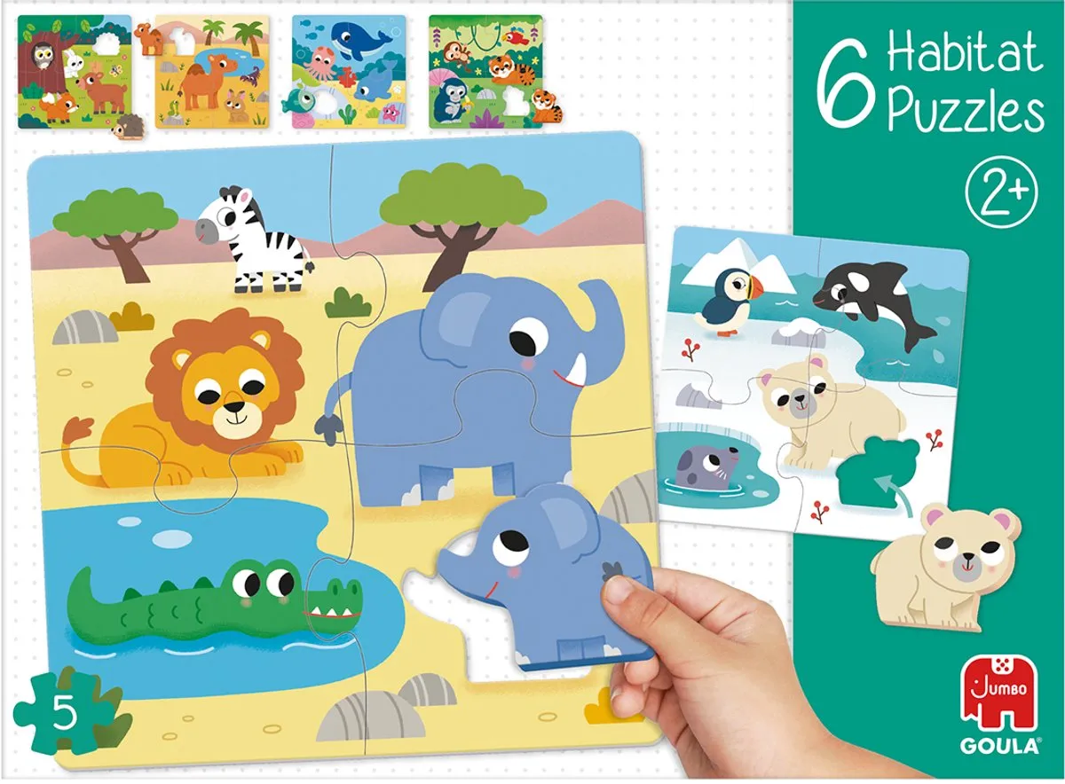 Jumbo Goula 6 Habitat Puzzle - 6 Stuks - Meerkleurig