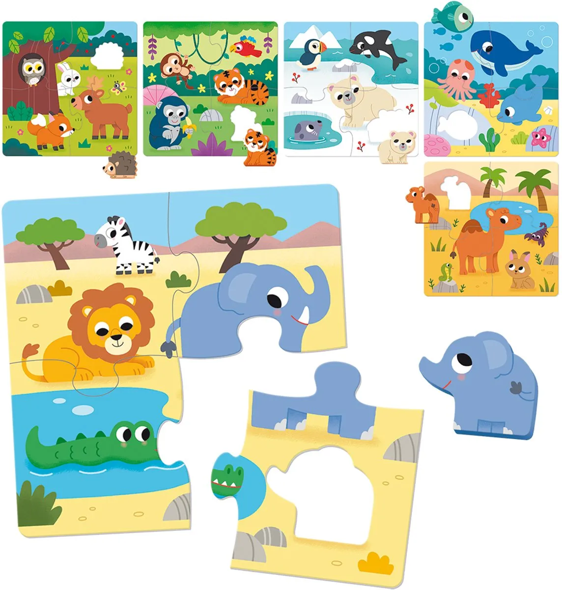 Jumbo Goula 6 Habitat Puzzle - 6 Stuks - Meerkleurig