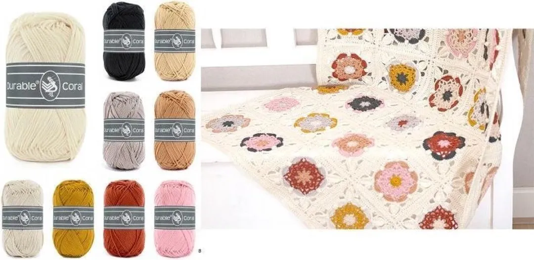 Durable Haakpakket Deken Coaster Square Cream