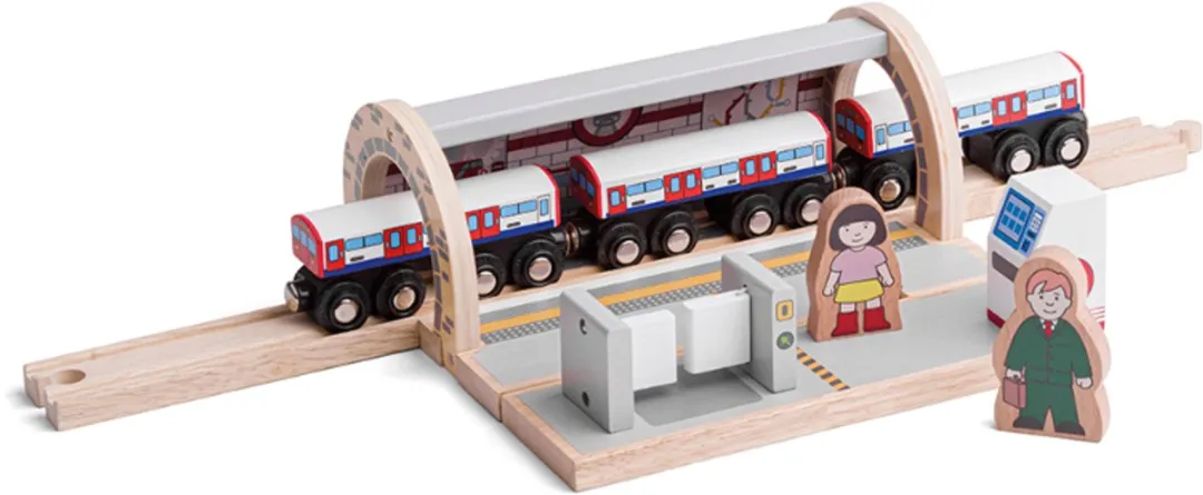 BIGJIGS Ondergrondse Trein BJT487 - Multicolor