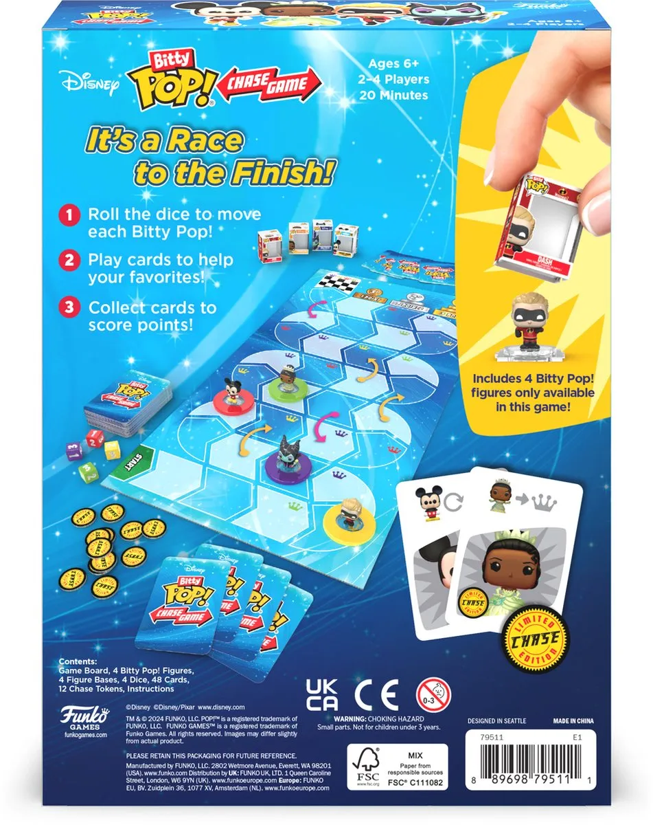 Funko Games Bitty Pop! Chase Game Disney - Bordspel - Met unieke Disney Funko Pops! - Engelstalig!