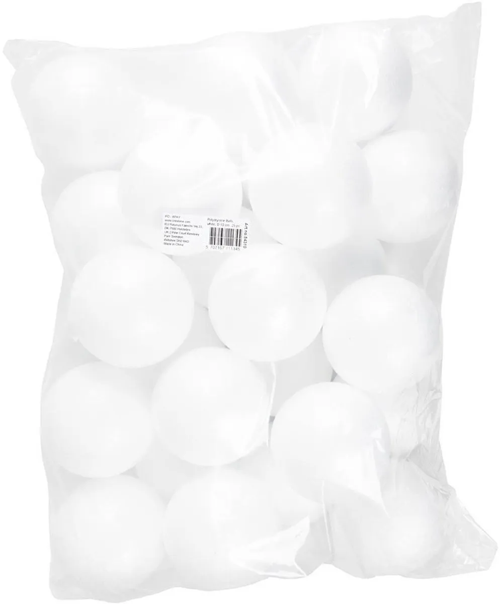 Creativ Company Piepschuimballen 10cm - Wit - 25 Stuks