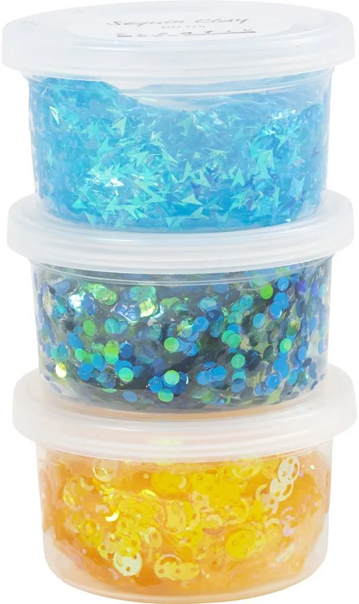 Creativ Company Sequin Clay Blauw/ Groen
