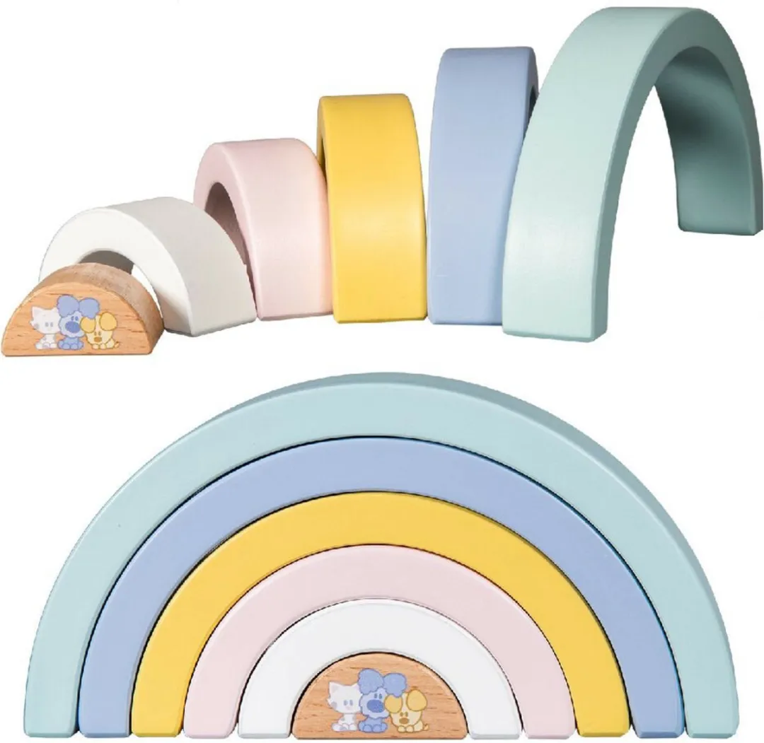 Rubo Toys Woezel en Pip Regenboog Constructiespeelgoed 6-delig