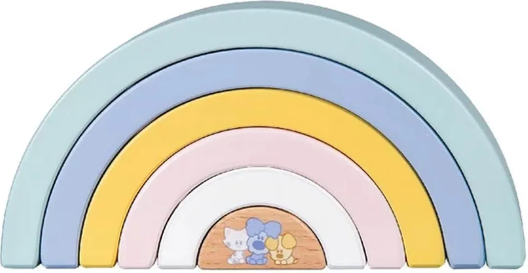 Rubo Toys Woezel en Pip Regenboog Constructiespeelgoed 6-delig - Hout