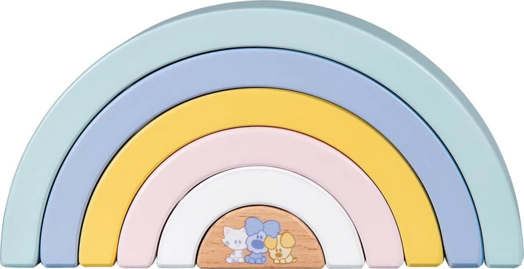 Rubo Toys Woezel en Pip Regenboog Constructiespeelgoed 6-delig - Hout