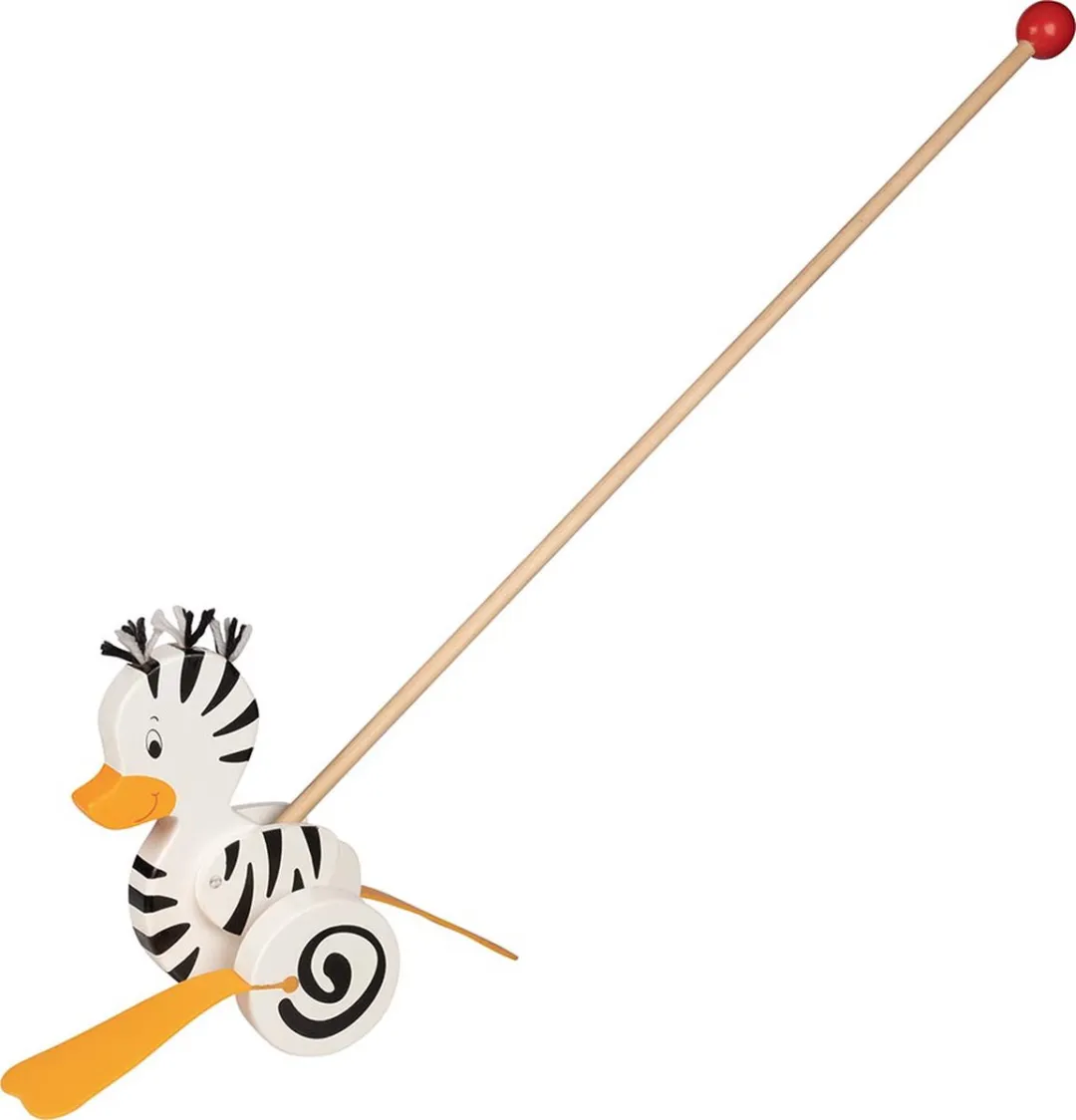 Goki Stokroller Zebra-Eend - Meerkleurig