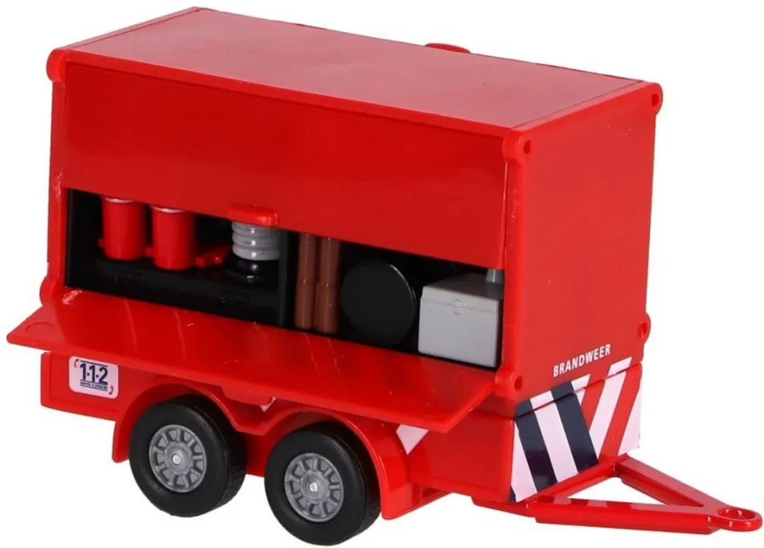 Kids Globe VW Transporter Brandweer met Aanhangwagen Rood - afbeelding 6 van 6