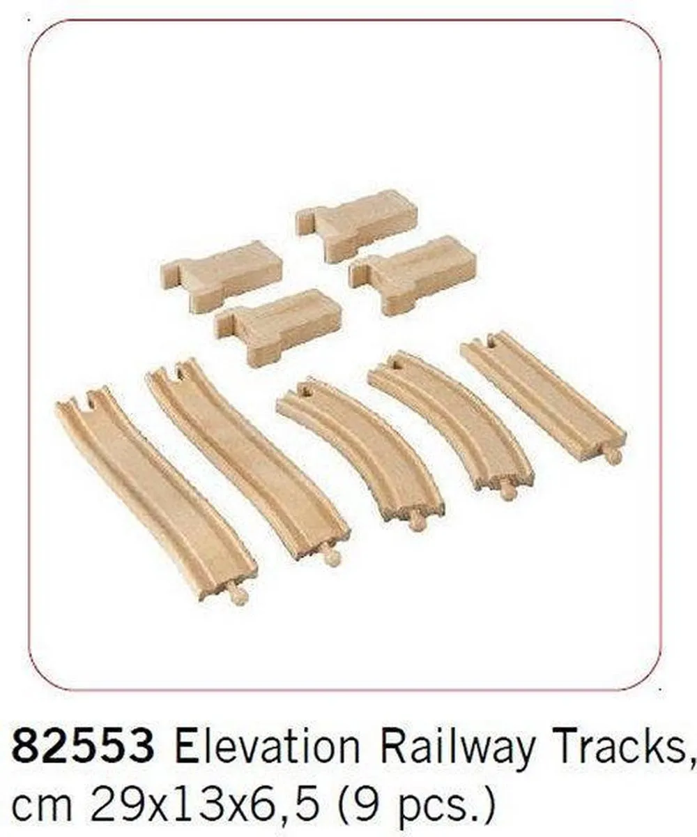 Sevi Houten Treinbaan Brug 82553 - 9 Onderdelen - Bruin