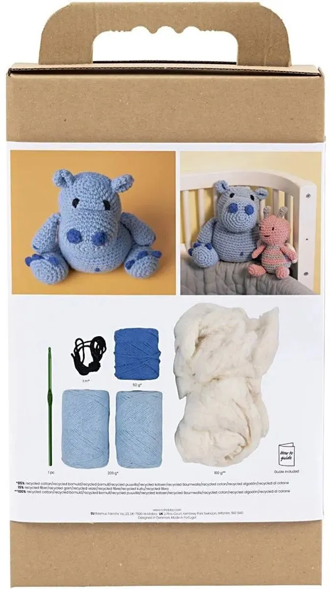 Creativ Company Haakpakket Amigurumi Nijlpaard - Lichtblauw