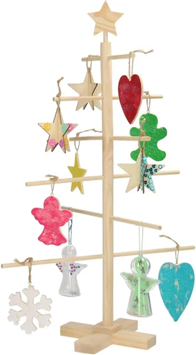 Creativ Company Creotime Kerstboom Junior Hout - 60x40,5cm Beige