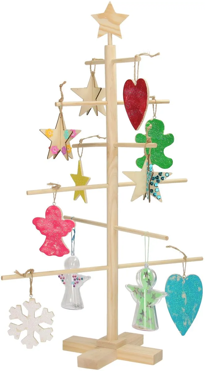 Creativ Company Creotime Kerstboom Junior Hout - 60x40,5cm Beige