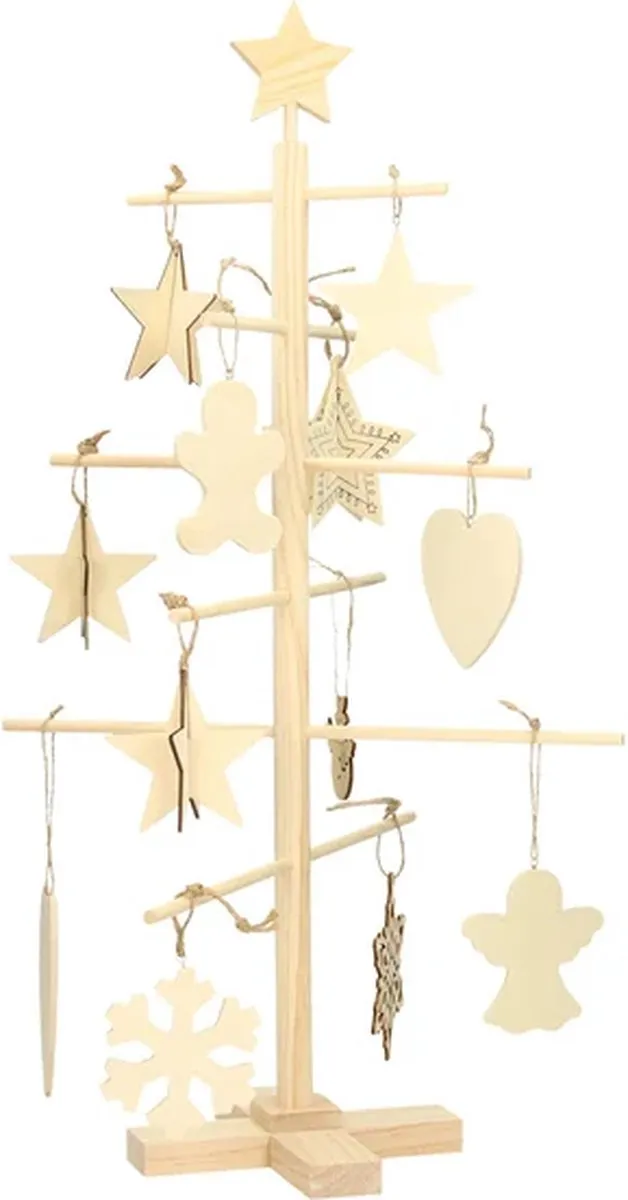 Creativ Company Creotime Kerstboom Junior Hout - 60x40,5cm Beige