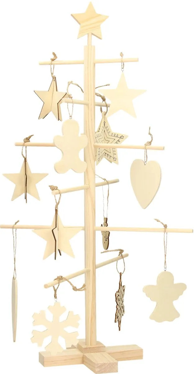 Creativ Company Creotime Kerstboom Junior Hout - 60x40,5cm Beige