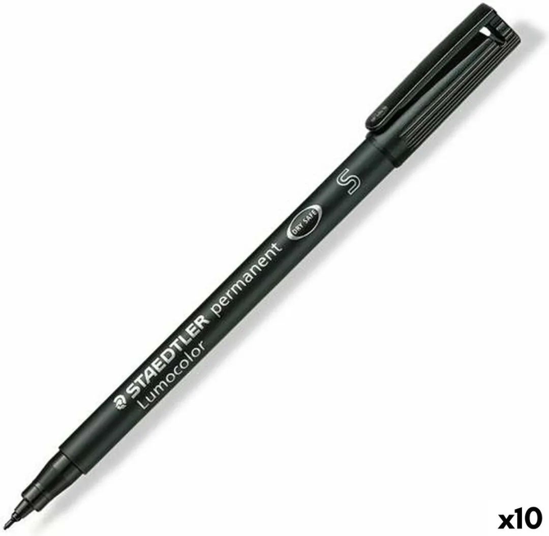 STAEDTLER Lumocolor 313 Permanent Viltstift - 10 Stuks - Zwart