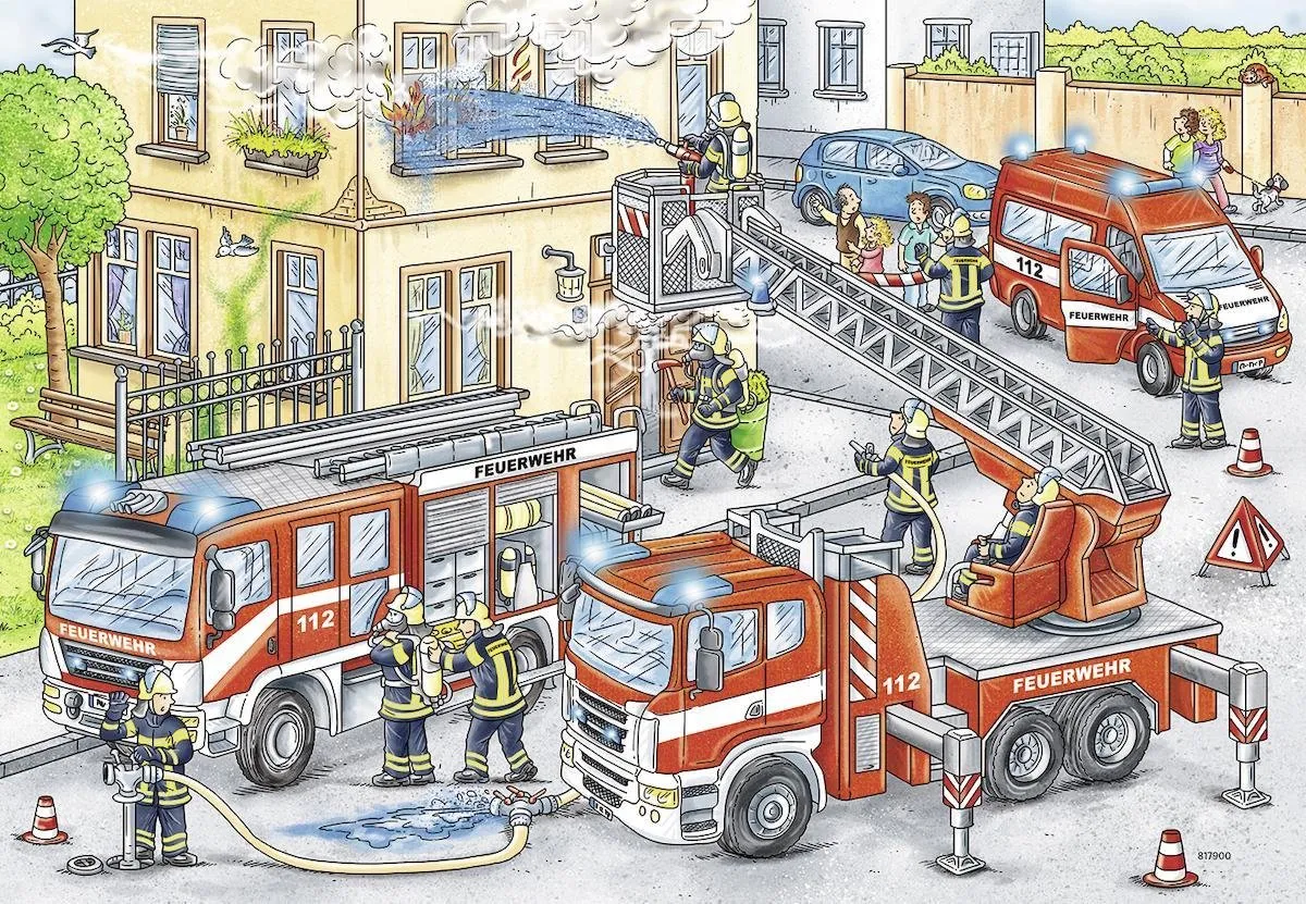 Ravensburger puzzel Helden aan het werk - Twee puzzels - 24 stukjes - kinderpuzzel