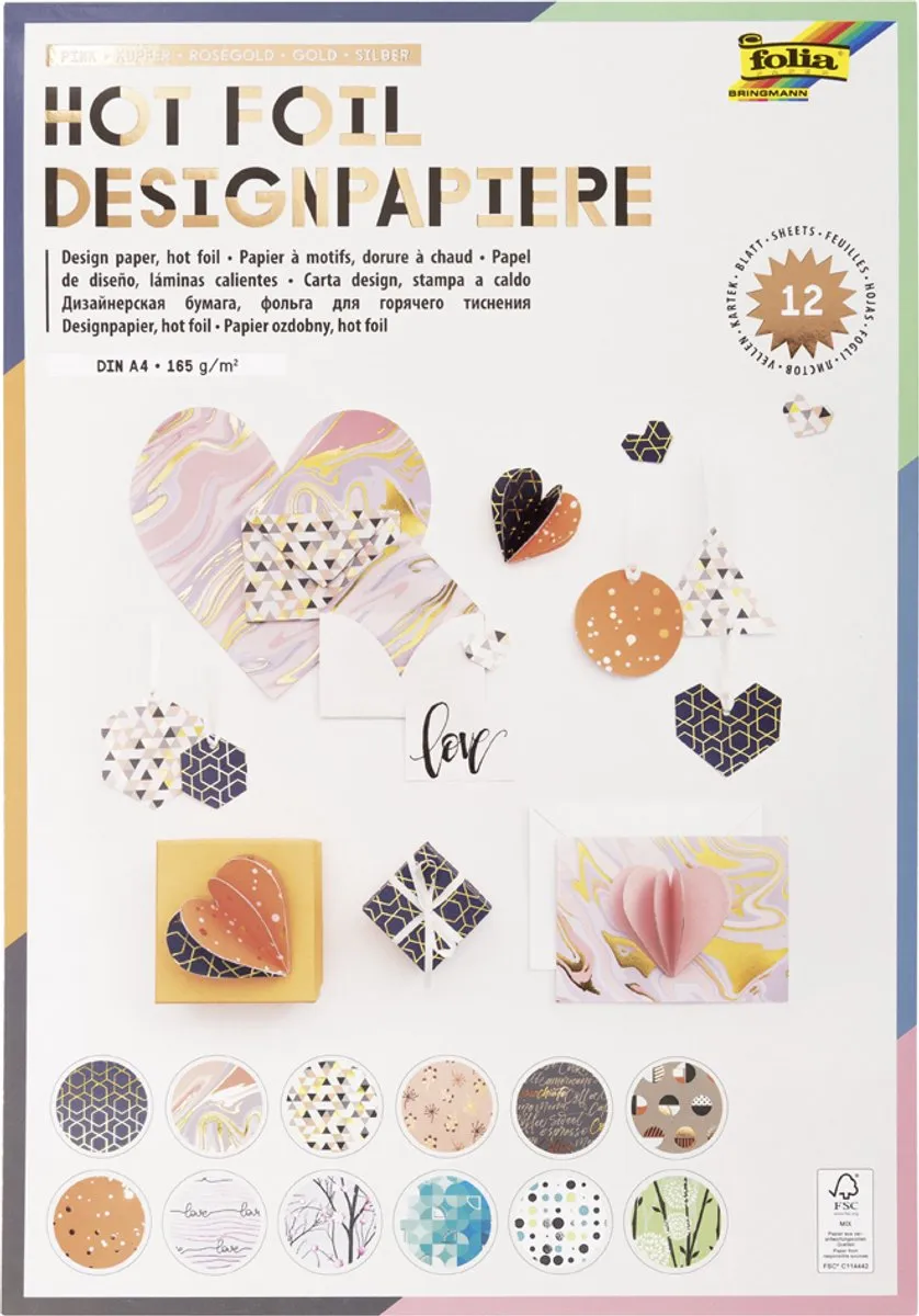 Folia Hot Foil Design Papier - A4 - 60 Vel (12x5)