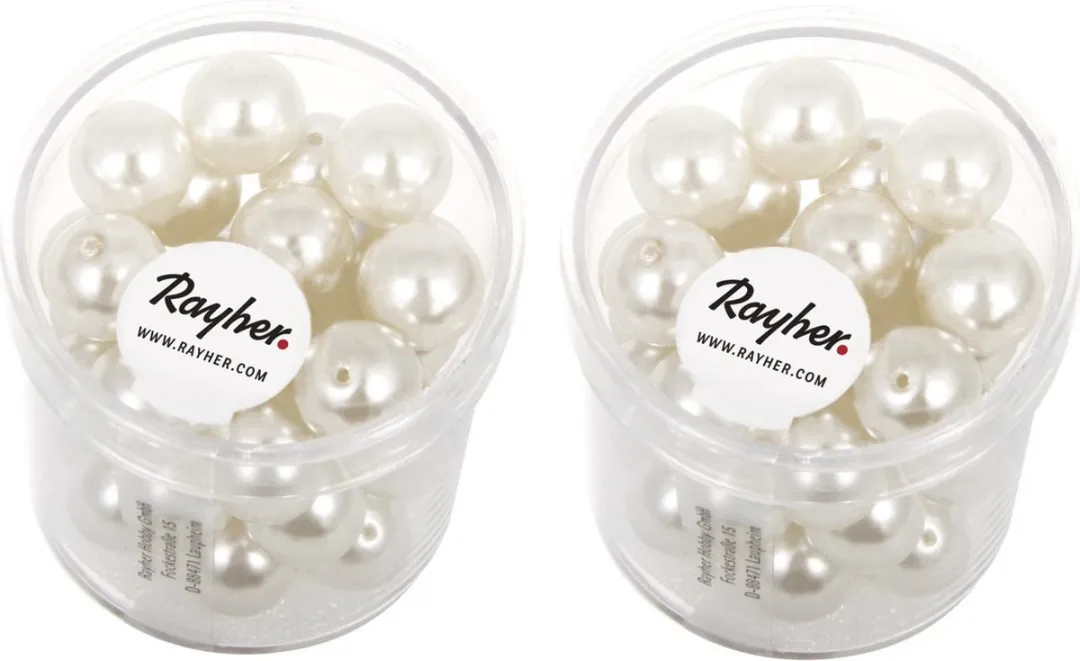 Rayher Hobby Glaskralen 10mm Wit