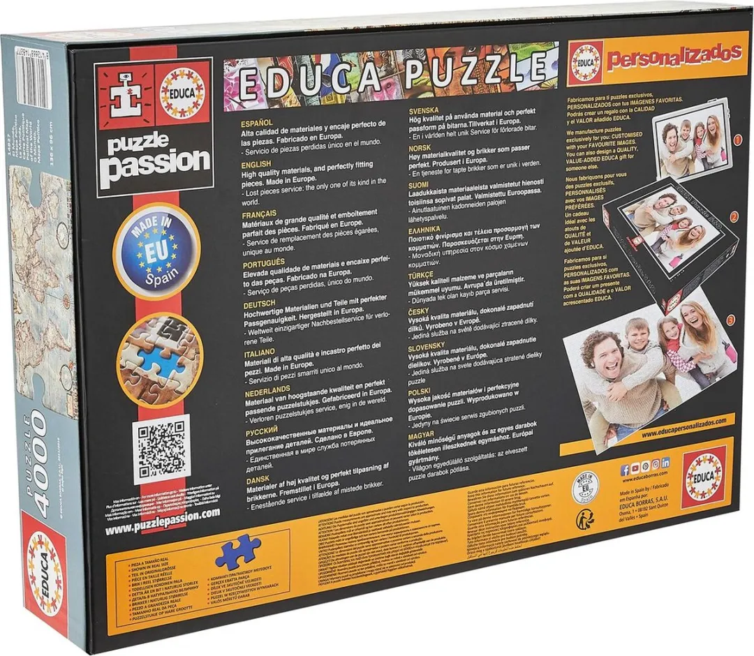Educa Grote Wereldkaart 4000 Stuks - 136x96cm - Multicolor