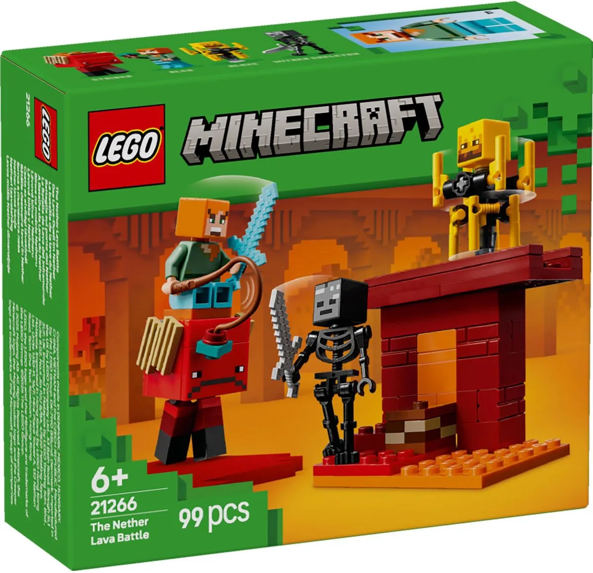 LEGO Minecraft De Lavastrijd in de Nether 21266 - 99 Stukken