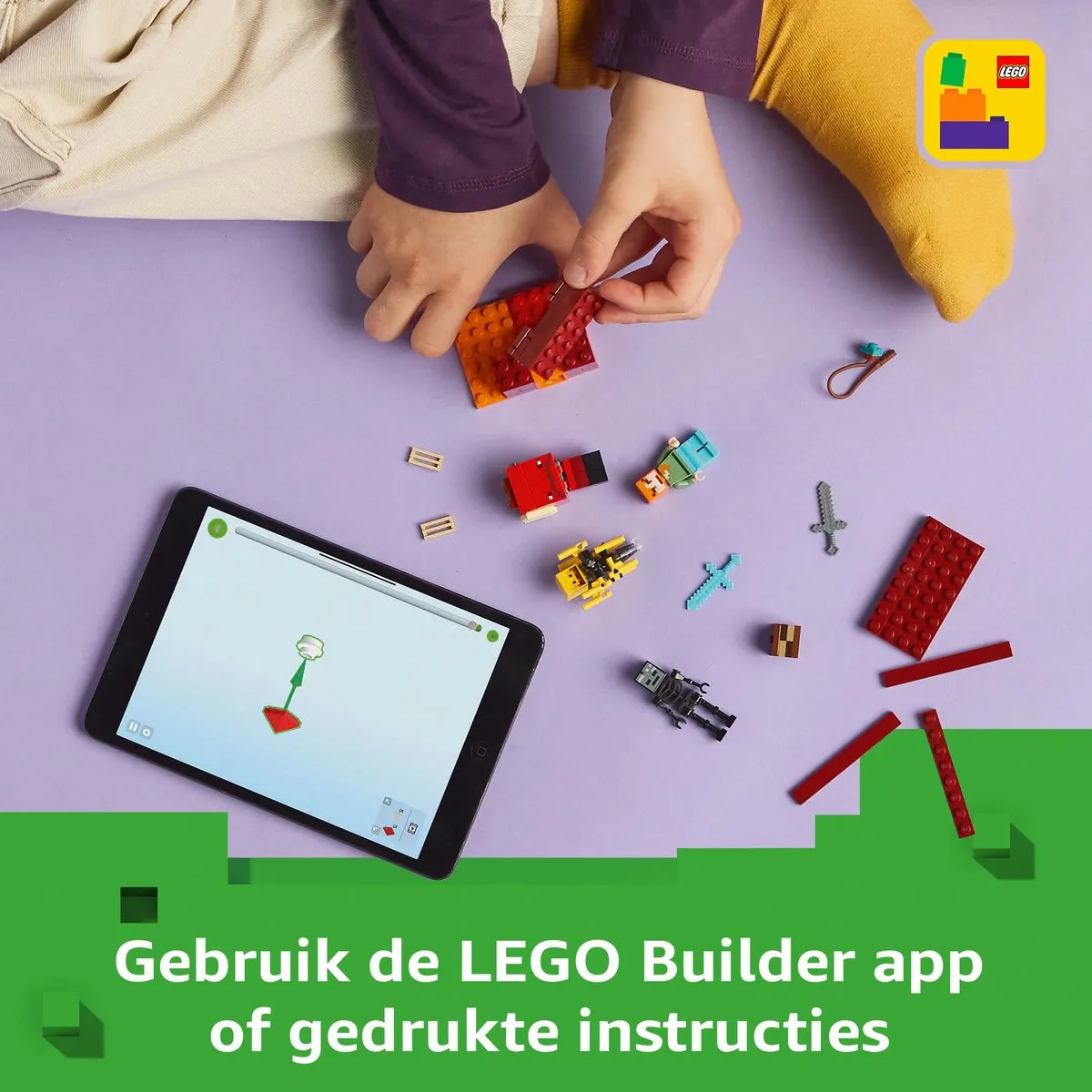 LEGO Minecraft De Lavastrijd in de Nether 21266 - 99 Stukken