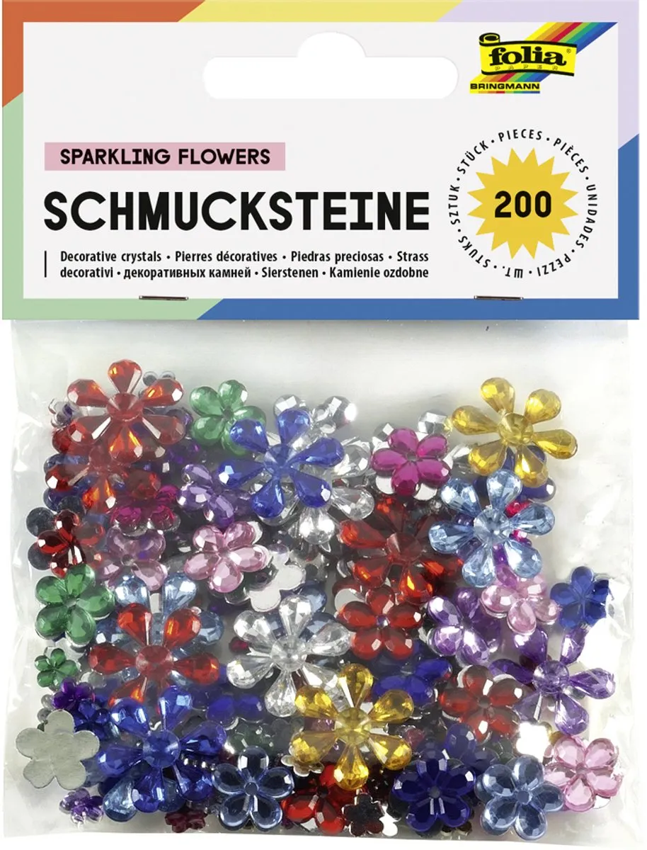 Folia Decoratiesteentjes Bloemen - 200 Stuks