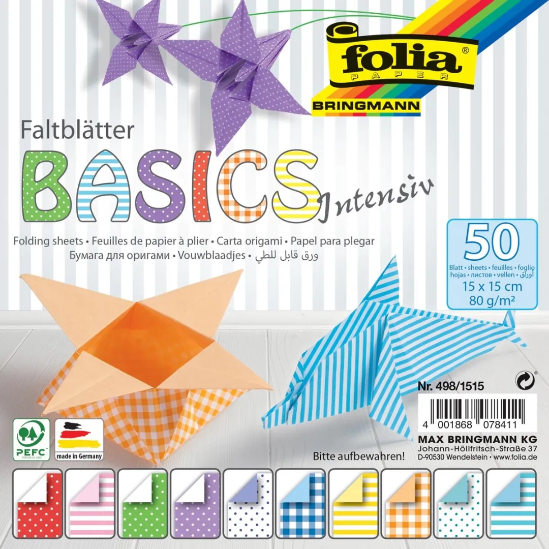 Folia Vouwpapier Basic Intensive 15x15cm