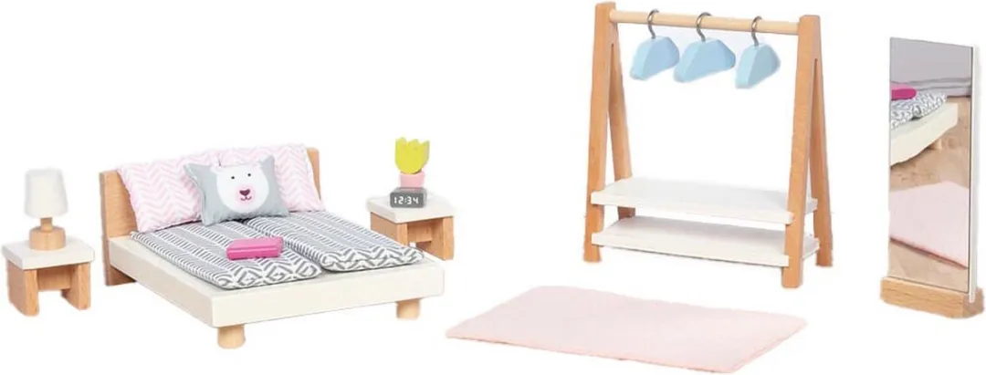 Goki Design Slaapkamer Poppenhuismeubeltjes 18-delig - Multicolor