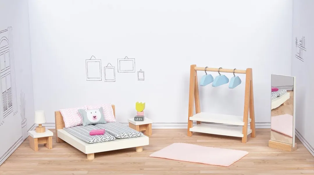 Goki Design Slaapkamer Poppenhuismeubeltjes 18-delig