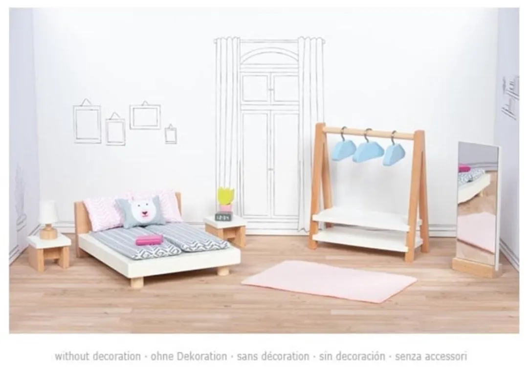 Goki Design Slaapkamer Poppenhuismeubeltjes 18-delig - Multicolor