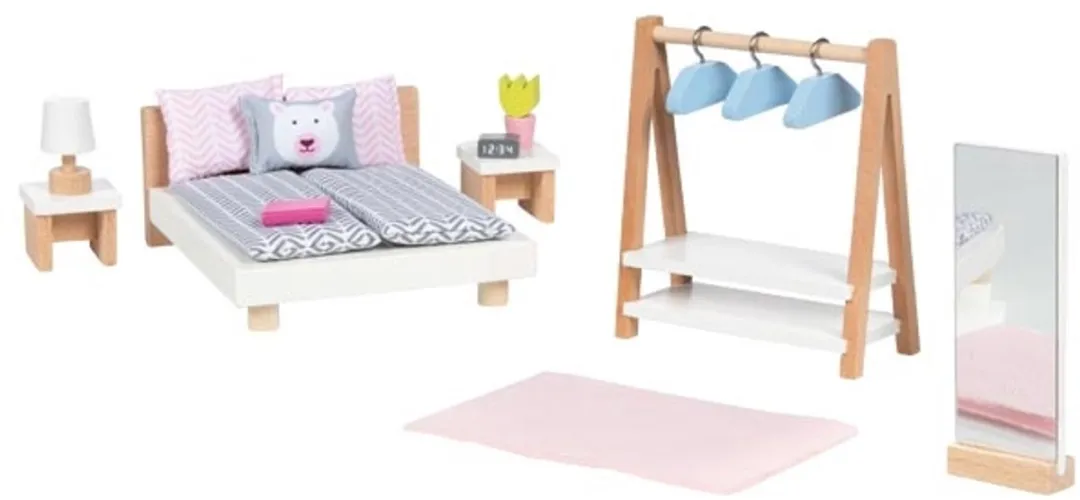 Goki Design Slaapkamer Poppenhuismeubeltjes 18-delig - Multicolor