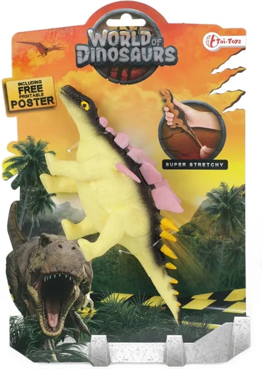 Toi-Toys Dinosaurus Rekbaar 37056Z - Multicolor
