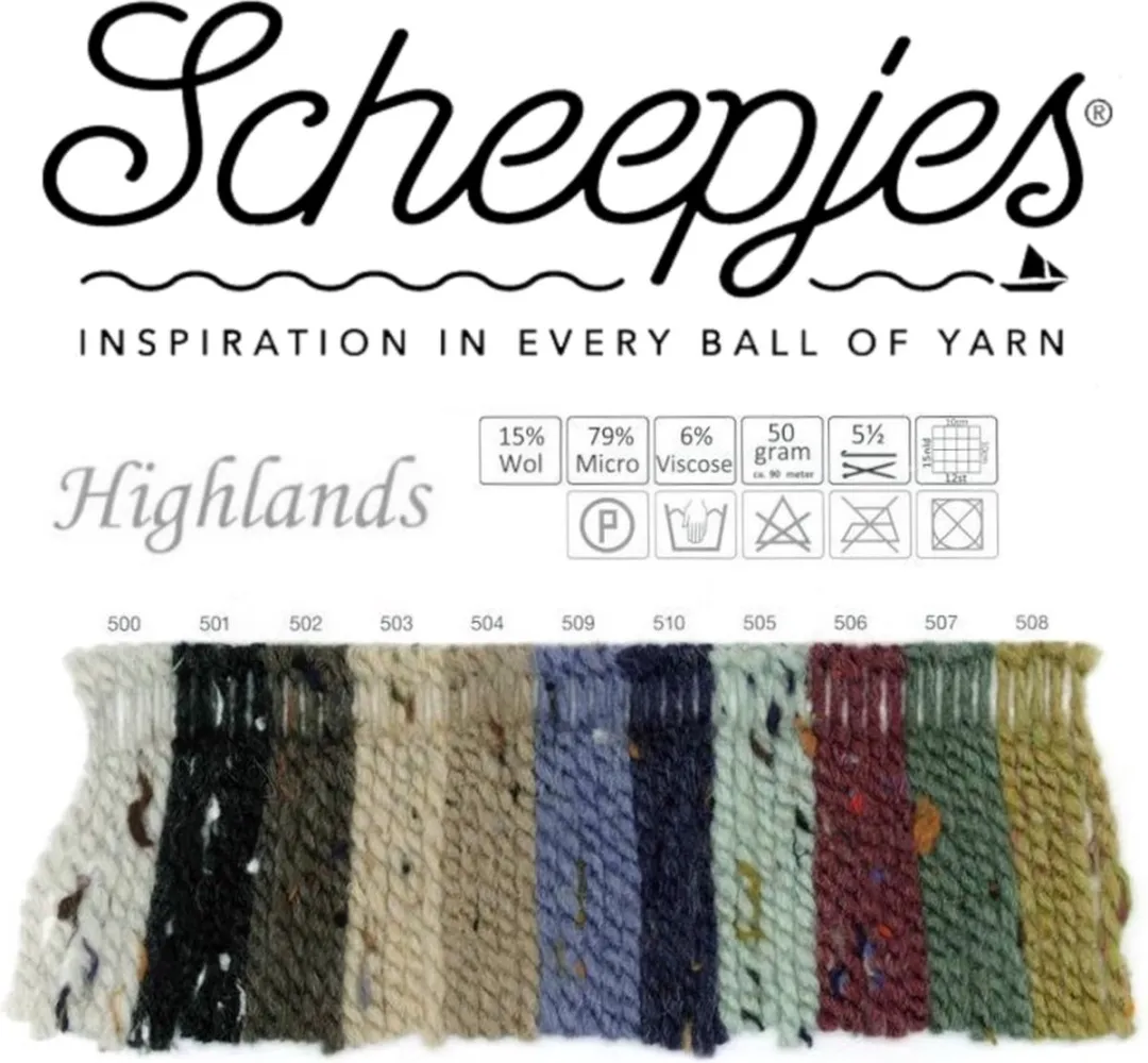 Scheepjes Highlands 502 Donker groen/grijs - 5 Bollen